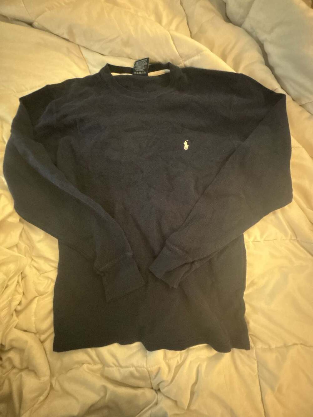 Polo Ralph Lauren Waffle-Knit Cotton Crewneck Long Sleeve Thermal Shirt